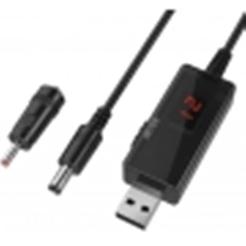 کابل USB افزاینده ولتاژ DC با خروجی 9V و 12V به همراه نمایشگر